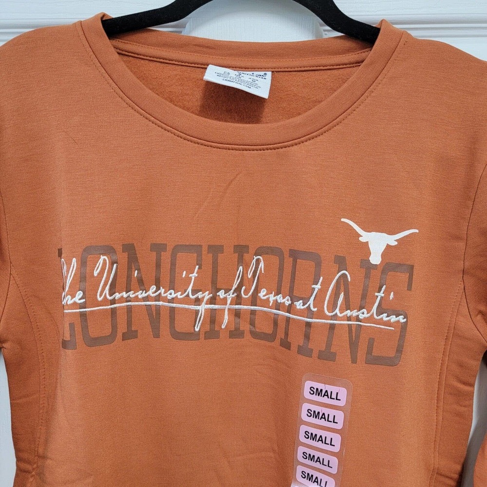 Texas Longhorns Long Sleeve Pull Over Shirt Women's Size S Orange - Picture 2 of 6